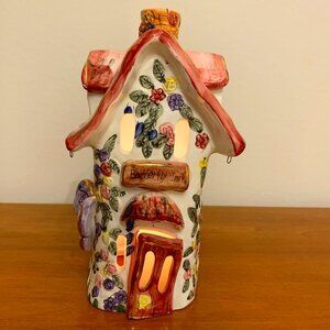 The Lights of Cobblestone Village "Butterfly Inn" Votive Candle/Fairy Garden